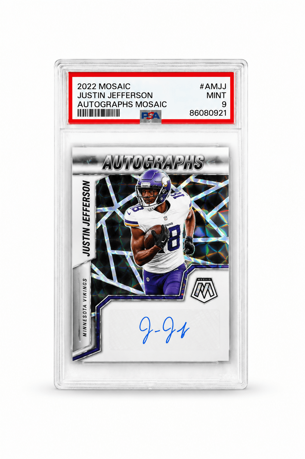 2022 Panini Mosaic Justin Jefferson Autograph Mosaic PSA GRADED 9 - Trading Cards Premium México | SULTANCARDS