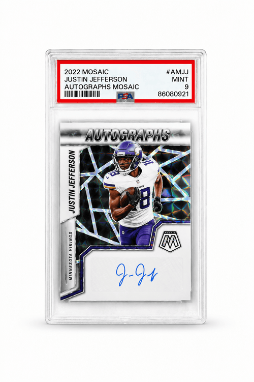 2022 Panini Mosaic Justin Jefferson Autograph Mosaic PSA GRADED 9 - Trading Cards Premium México | SULTANCARDS