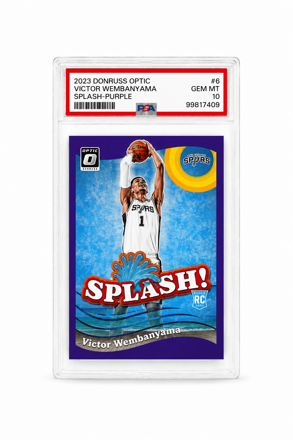 2023 Donruss Optic Victor Wembanyama Splash Purple Rookie RC PSA 10 - Trading Cards Premium México | SULTANCARDS