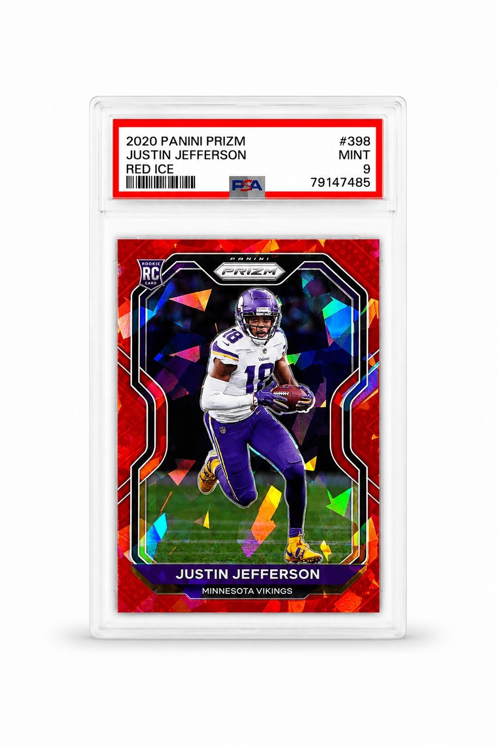 2020 Panini Prizm Justin Jefferson Red Ice 398 Rookie Card PSA 9 - Trading Cards Premium México | SULTANCARDS