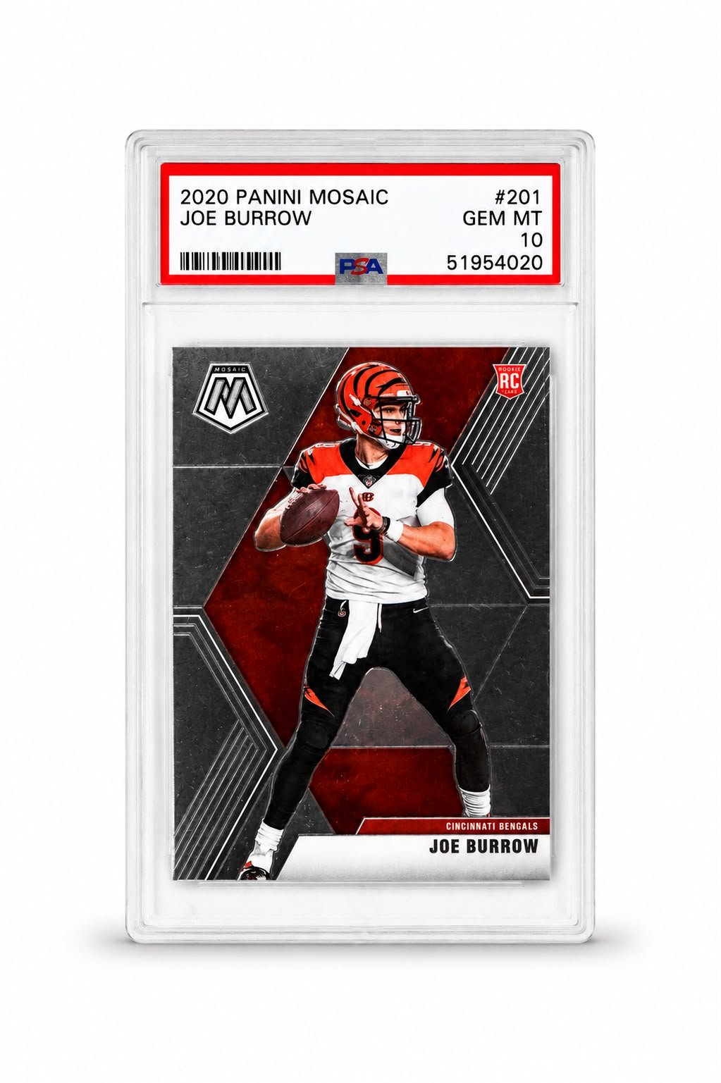 2020 Panini Mosaic Joe Burrow Rookie 201 PSA 10 Gem Mint - Trading Cards Premium México | SULTANCARDS