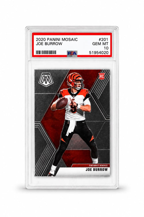 2020 Panini Mosaic Joe Burrow Rookie 201 PSA 10 Gem Mint - Trading Cards Premium México | SULTANCARDS